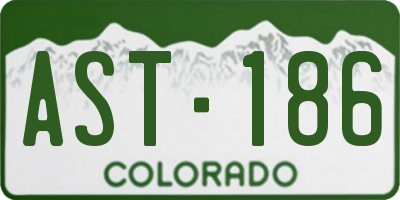 CO license plate AST186