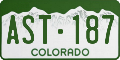 CO license plate AST187