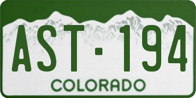 CO license plate AST194