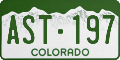 CO license plate AST197