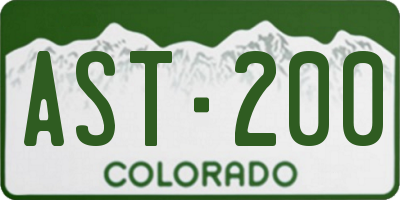 CO license plate AST200