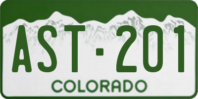 CO license plate AST201