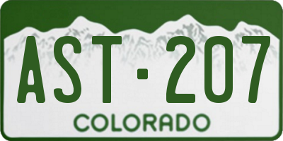 CO license plate AST207