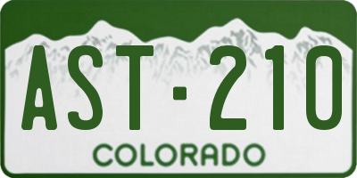 CO license plate AST210