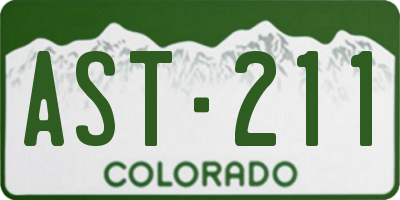 CO license plate AST211