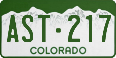CO license plate AST217