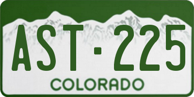 CO license plate AST225