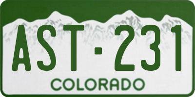 CO license plate AST231