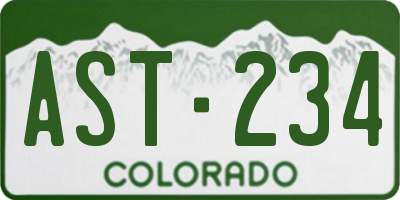 CO license plate AST234