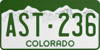 CO license plate AST236