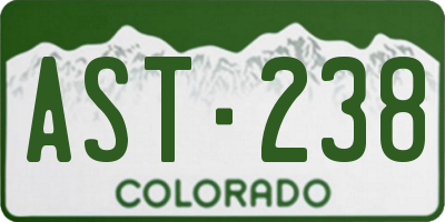 CO license plate AST238