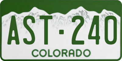 CO license plate AST240