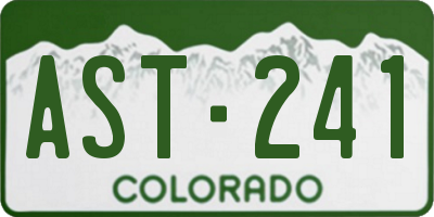 CO license plate AST241