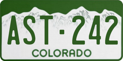 CO license plate AST242
