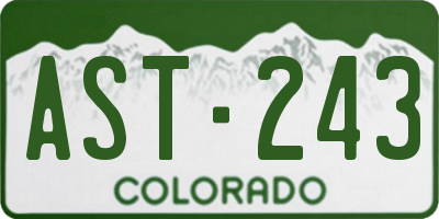 CO license plate AST243