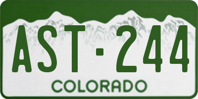 CO license plate AST244