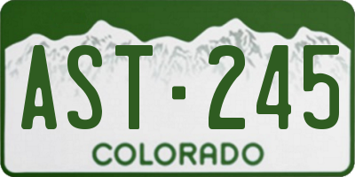 CO license plate AST245