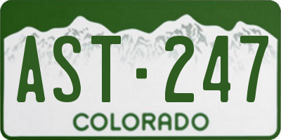 CO license plate AST247