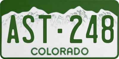 CO license plate AST248