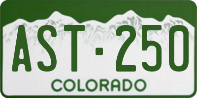 CO license plate AST250