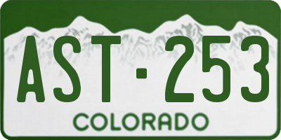 CO license plate AST253