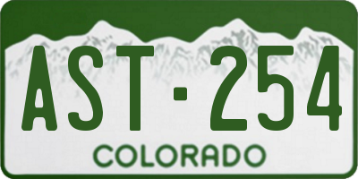 CO license plate AST254