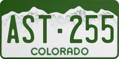 CO license plate AST255