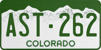 CO license plate AST262