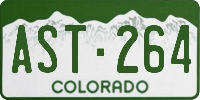 CO license plate AST264
