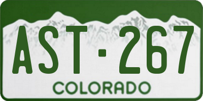 CO license plate AST267