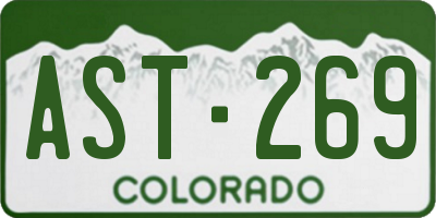 CO license plate AST269