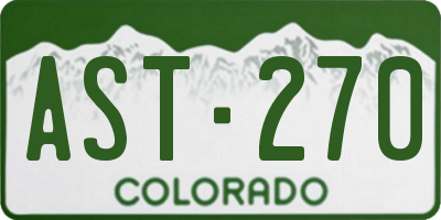 CO license plate AST270