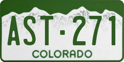 CO license plate AST271