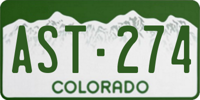 CO license plate AST274