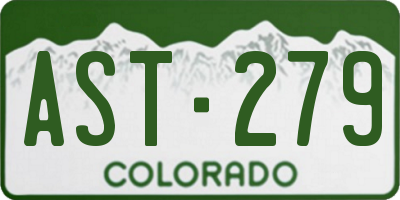 CO license plate AST279