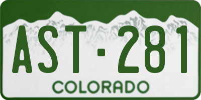 CO license plate AST281