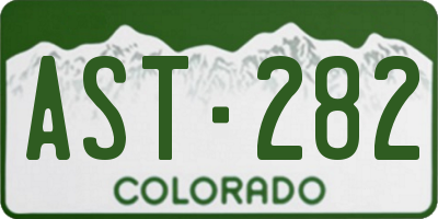CO license plate AST282