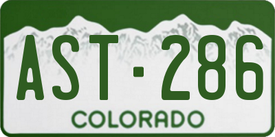 CO license plate AST286