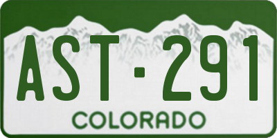 CO license plate AST291