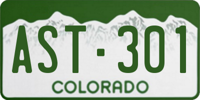 CO license plate AST301