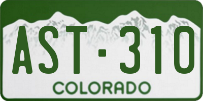 CO license plate AST310