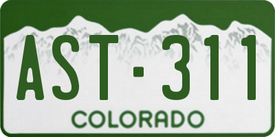 CO license plate AST311