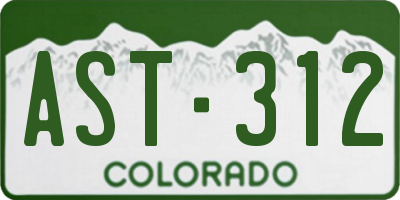CO license plate AST312