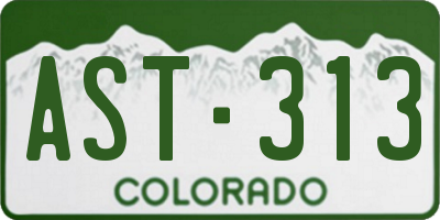 CO license plate AST313