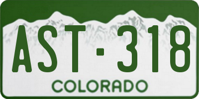 CO license plate AST318