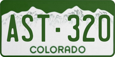 CO license plate AST320