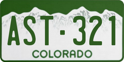 CO license plate AST321