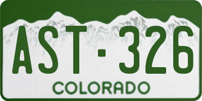 CO license plate AST326