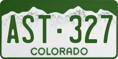 CO license plate AST327