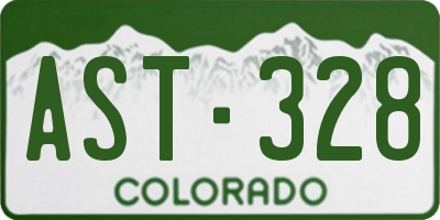 CO license plate AST328